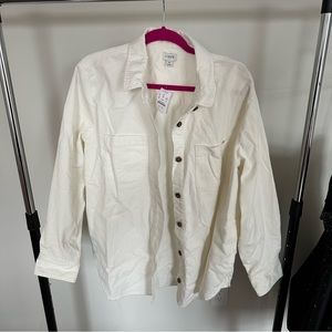 NWT JCrew White Corduroy Shacket